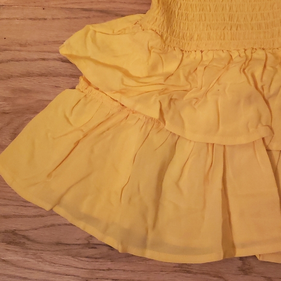 NEW! Yellow Stretchy Flutter Tiered Skirt / Top, Ascot & Hart - Picture 3 of 4